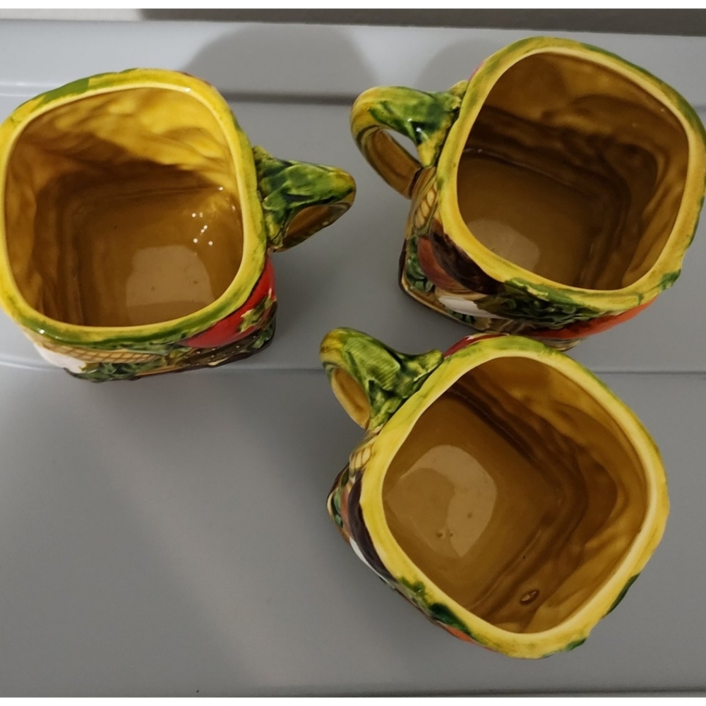 New Trends vintage set coffee cups mugs 3d vegetables square Japan - Picture 2 of 3